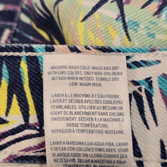 Old Navy Women's The Diva Tropical Palm Print Cut Off Shorts Multicolor y2k 8 - Picture 8 of 11